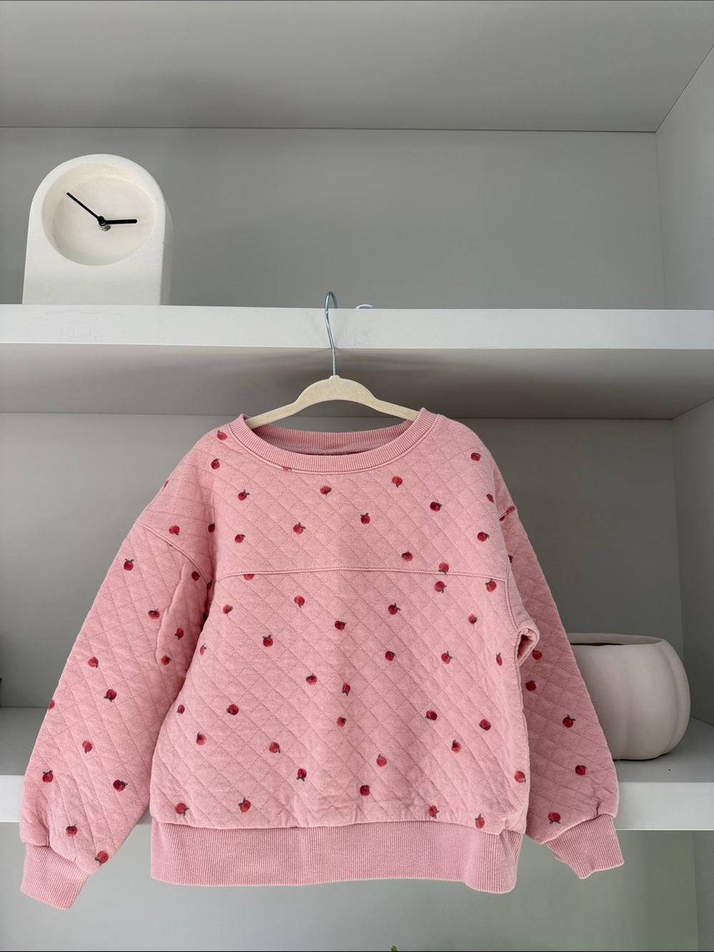 Pink Quilted Apple Sweater - kids